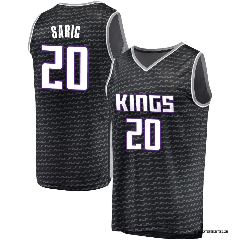Black Dario Saric Men's Fast Break Sacramento Kings Jersey - Statement Edition